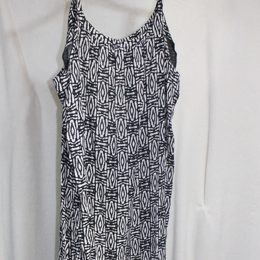 Ava & Viv Women's Dress 3X Black & White Maxi Sleeveless 100% Rayon